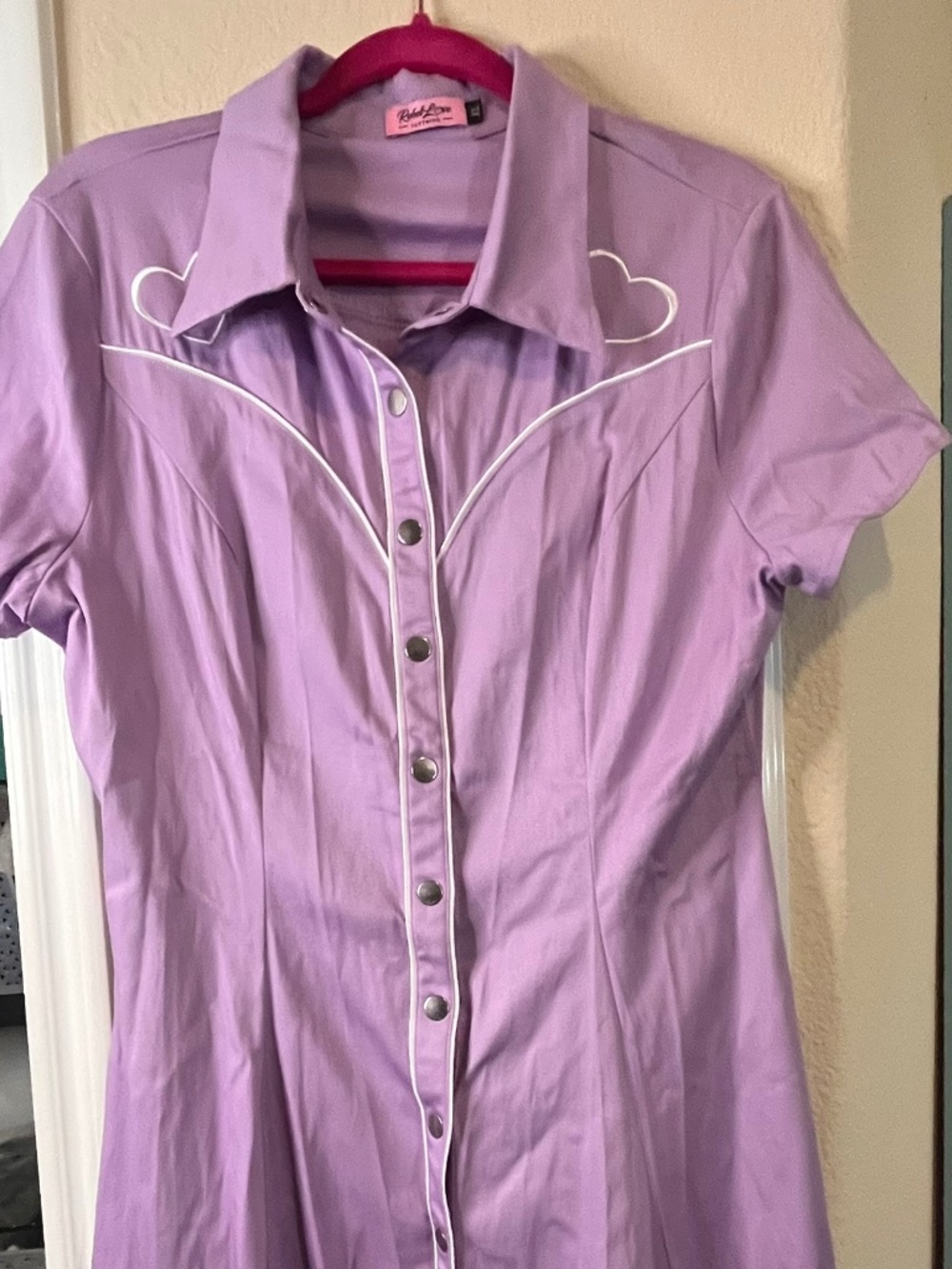 Unique Rebel Love Western Dress Lavender with Fringe XL